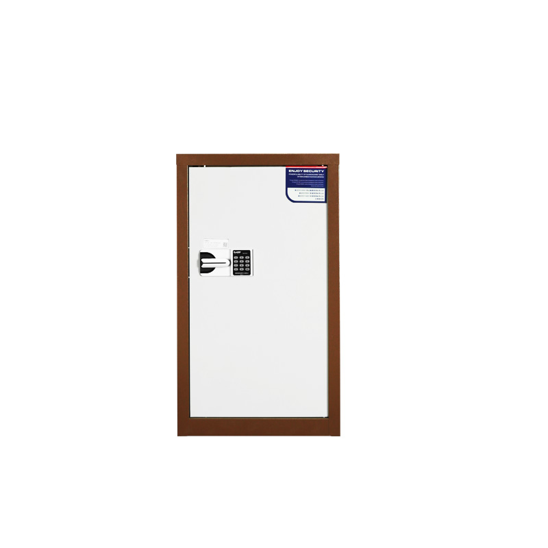 单节保密柜国保锁咖白套色正面