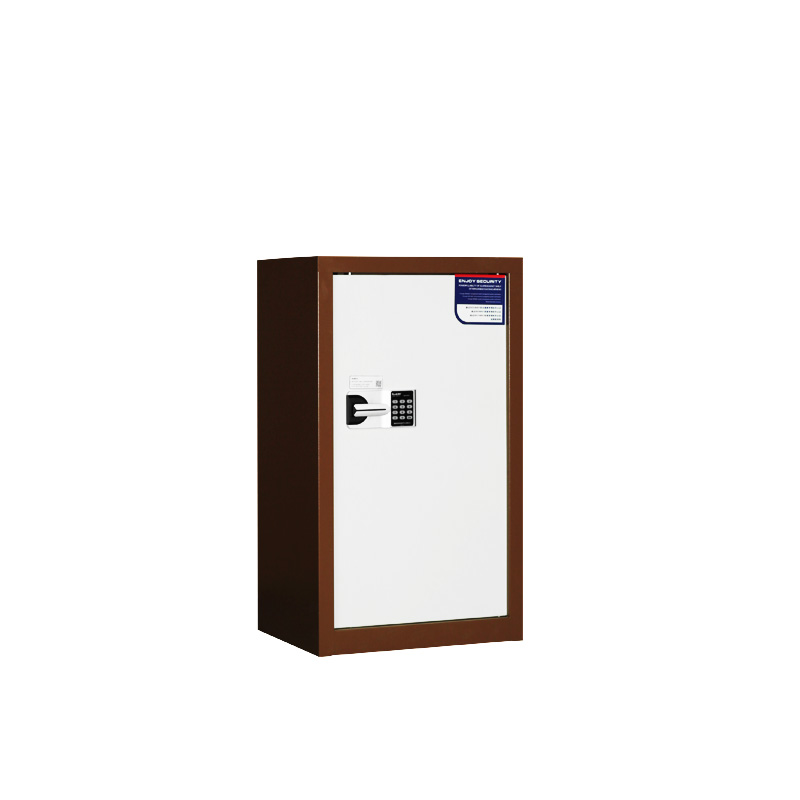 单节保密柜国保锁咖白套色侧面