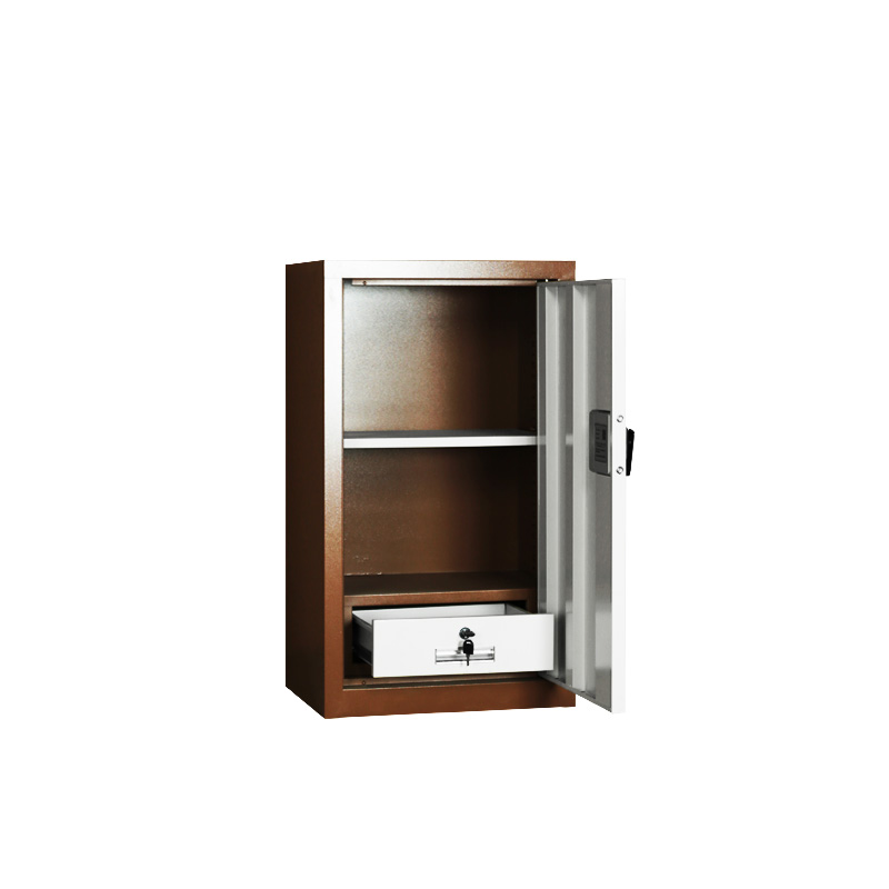 单节保密柜国保锁咖白套色侧面开