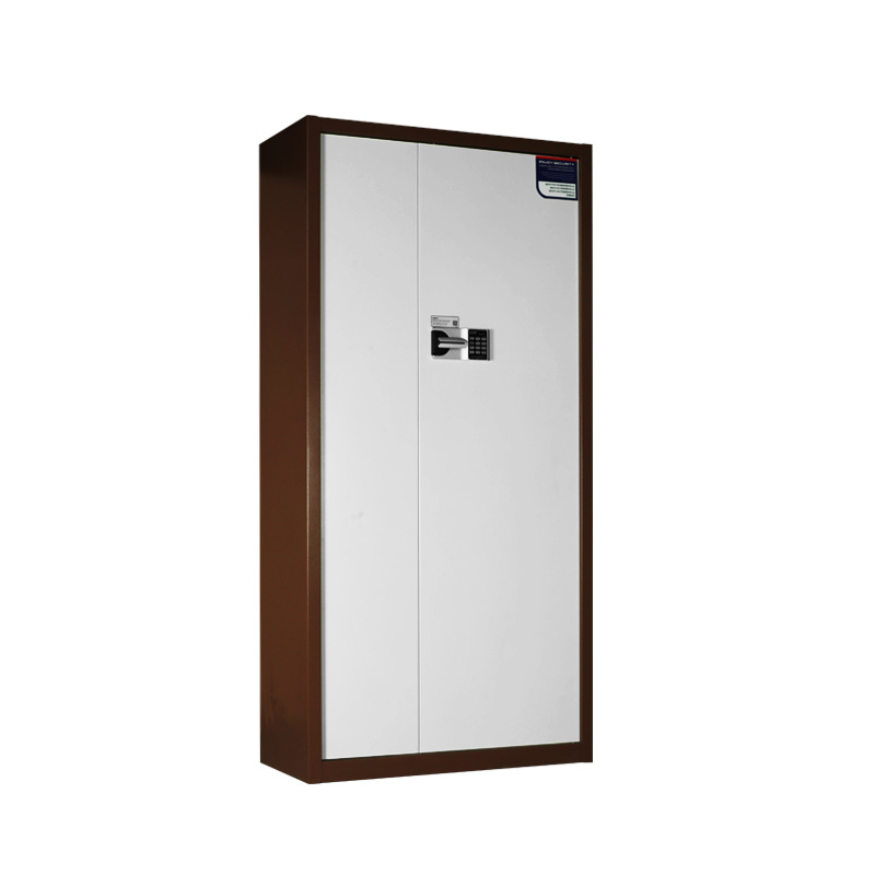 通门保密柜国保锁咖白套色侧面