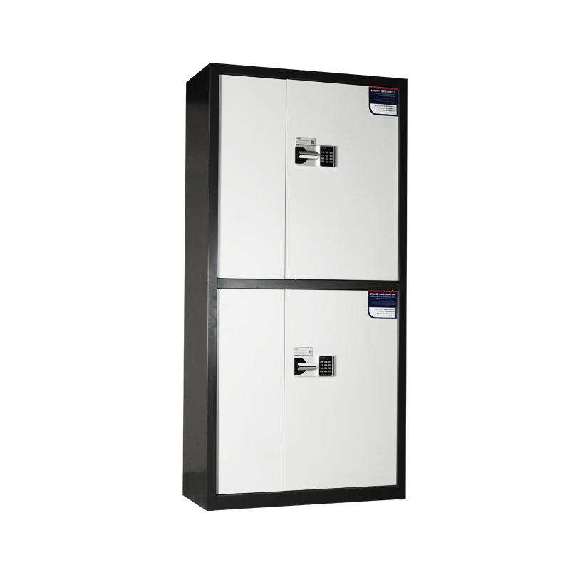 通双节保密柜国保锁灰白套色侧面