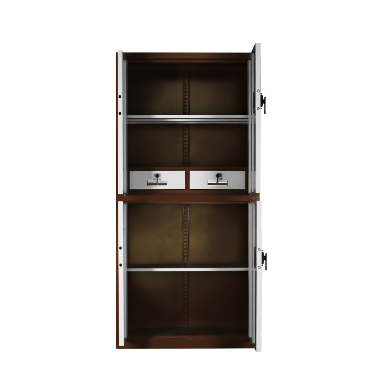 通双节保密柜国保锁咖白套色全开