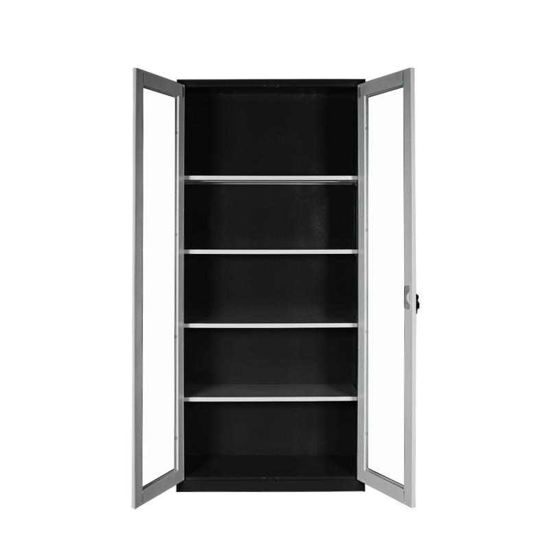 窄边套色通玻对开柜全开