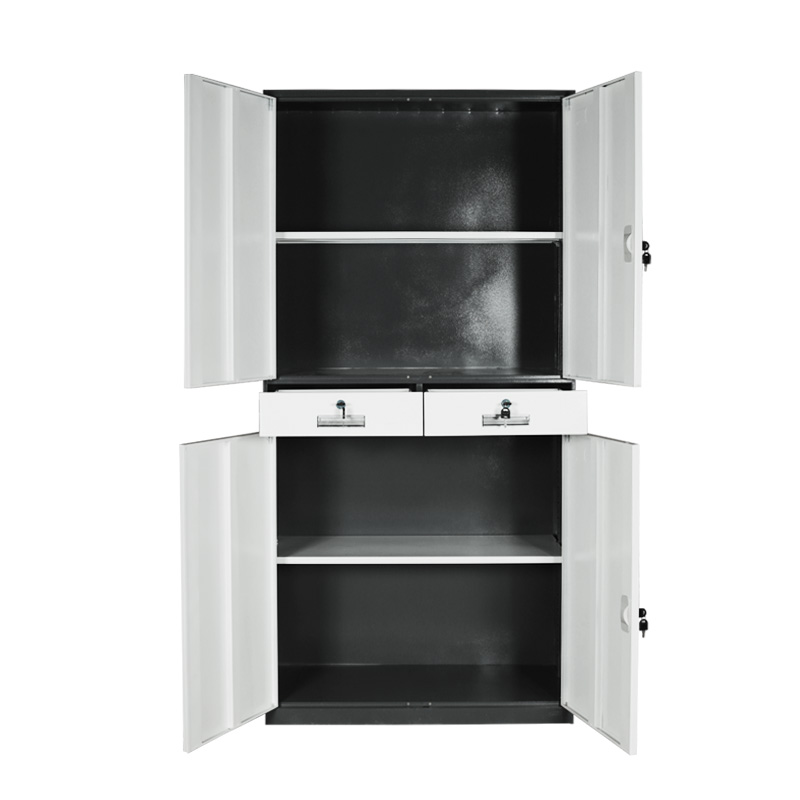 窄边套色中二斗双节柜全开